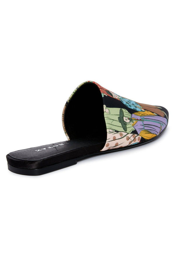 Natori Adore Dynasty Satin Slide Black Multi