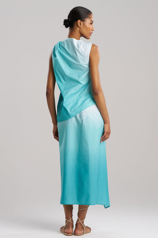 Natori Akari Cotton Origami Top Mizu Blue