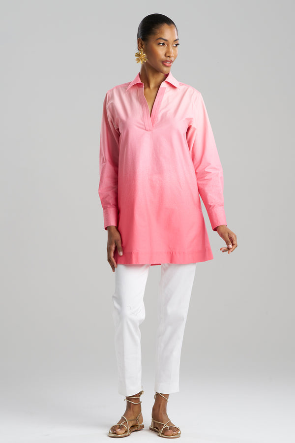 natori Akari Cotton Oversized Shirt Flamingo