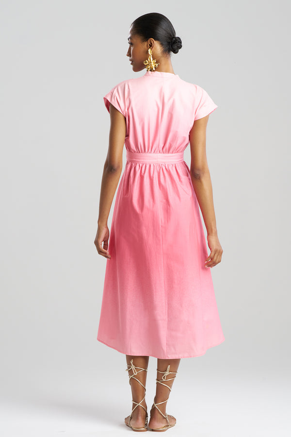 Natori Akari Cotton Tie Front Dress Flamingo