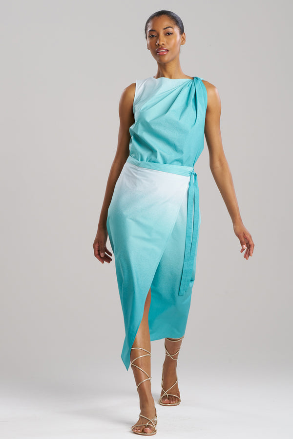 Natori Akari Cotton Wrap Skirt Mizu Blue