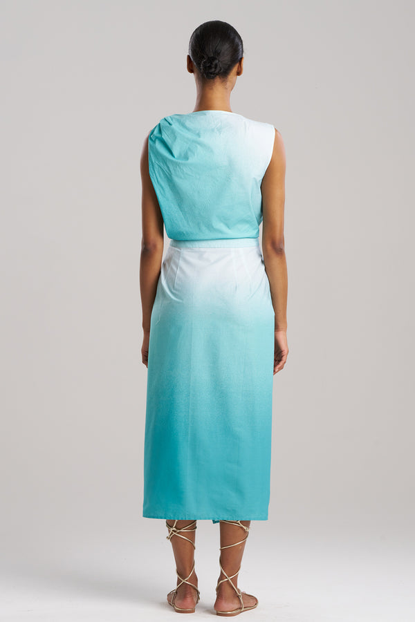 Natori Akari Cotton Wrap Skirt Mizu Blue