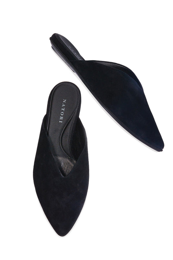 Natori Amour Suede Slide Black