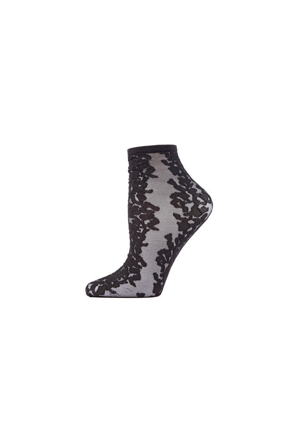 natori Animal Sheer Shortie Socks Black