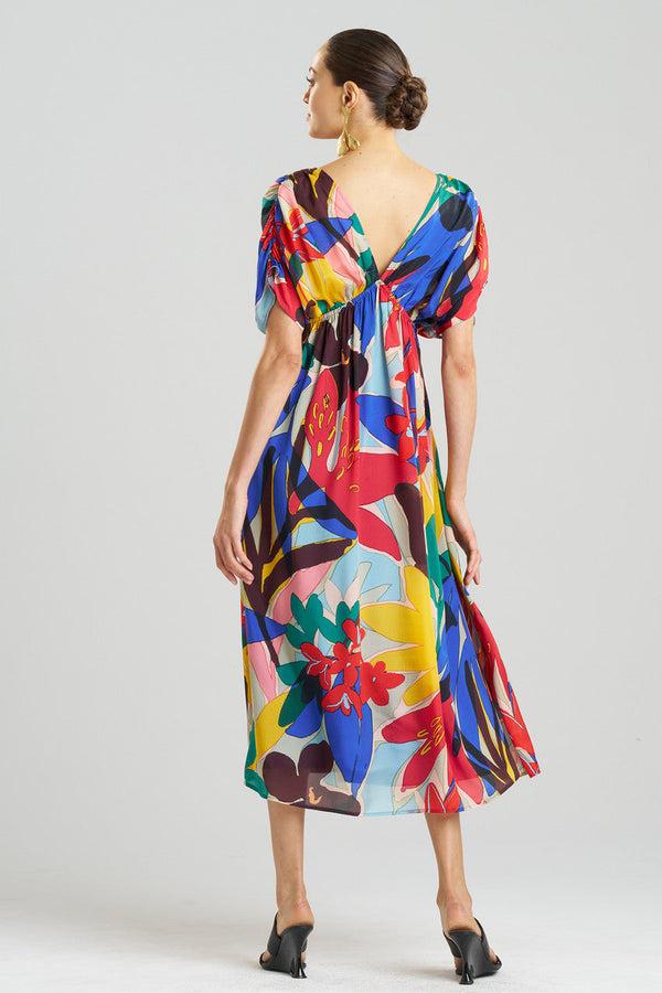 Natori Antibes Printed Obi Silk Dress Multi