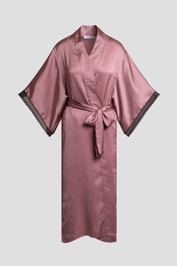 Natori Ashley Icon Lace Robe Tea Pink