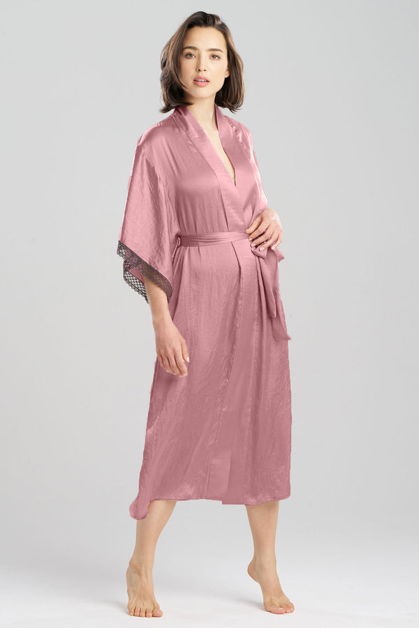 natori Ashley Icon Lace Robe Tea Pink