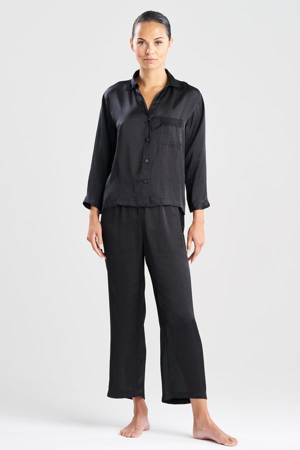 natori Ashley Icon Notch Lace PJ Black
