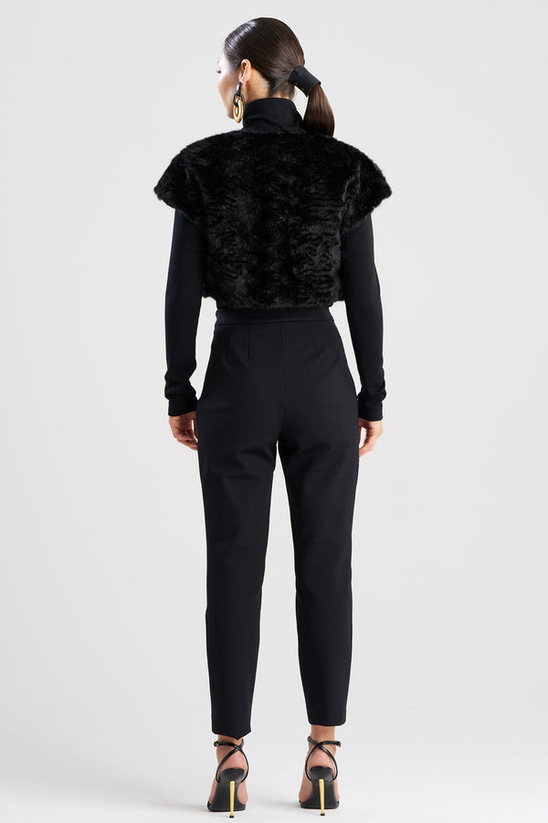 Natori Astrakhan Faux Fur Bolero Black