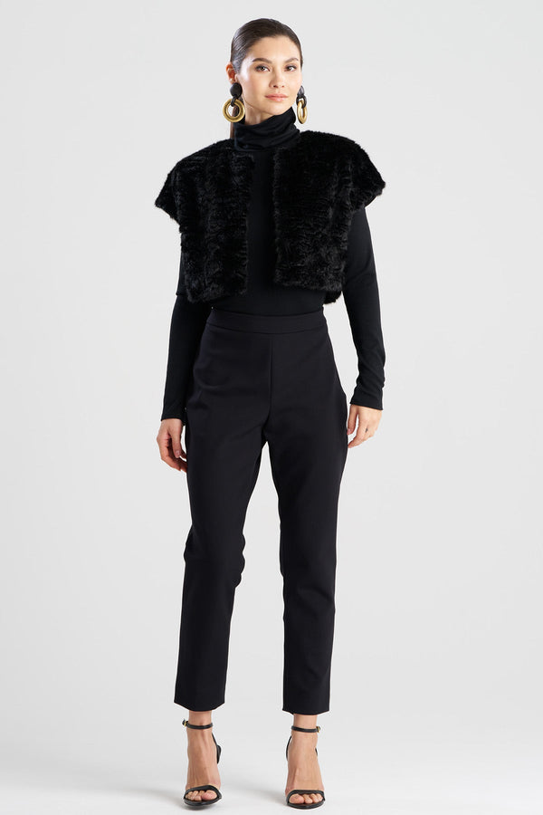 natori Astrakhan Faux Fur Bolero Black