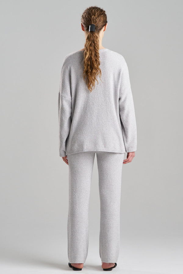 Natori Aura Heather V-Neck Top Heather Dove Grey