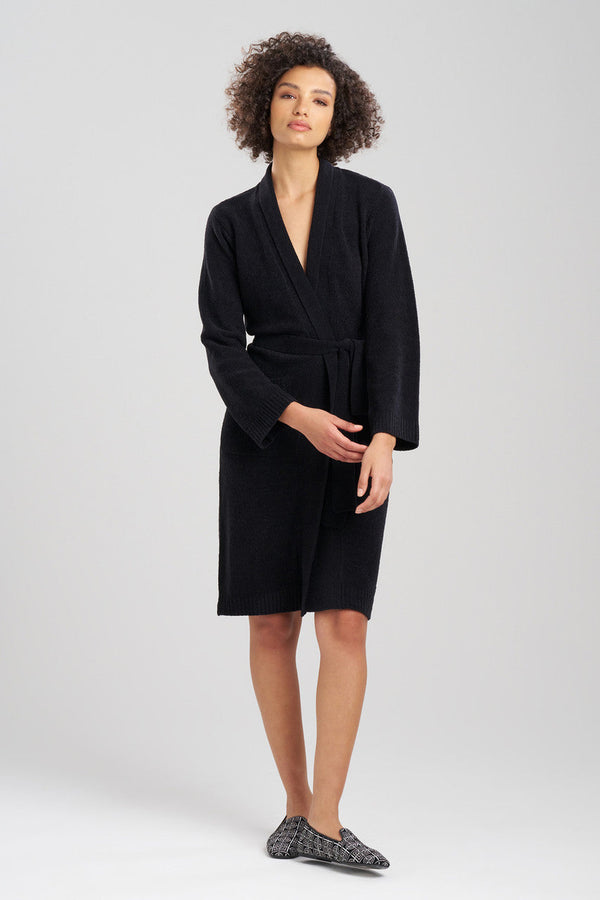 natori Aura Solid Robe Black