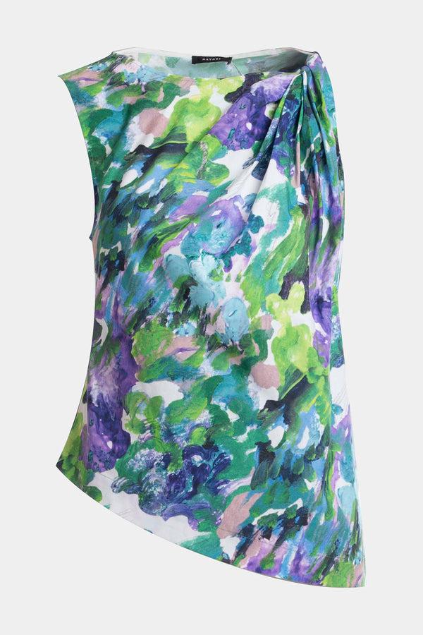 Natori Ayame Cotton Origami Top Multi