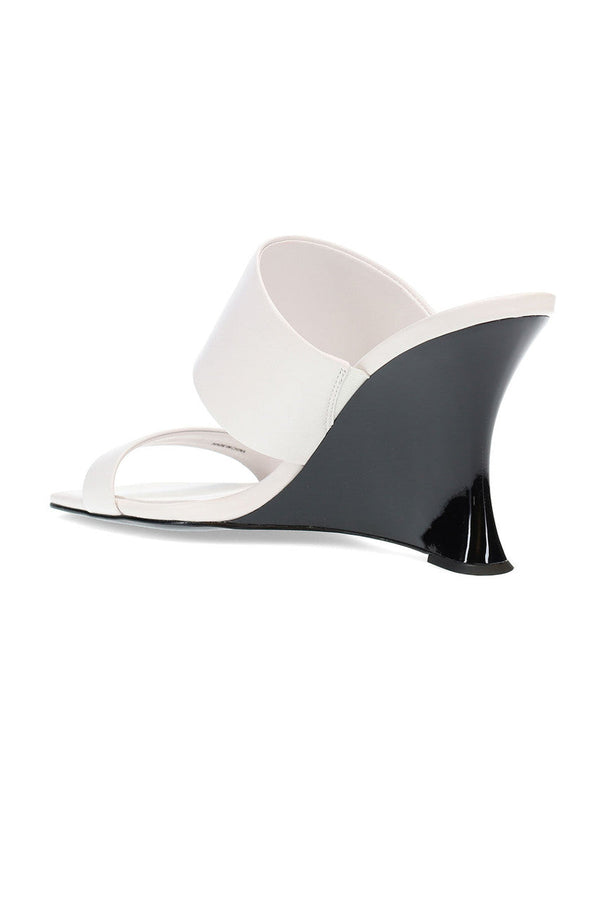 Natori Balli High Wedge Slide Sandals White