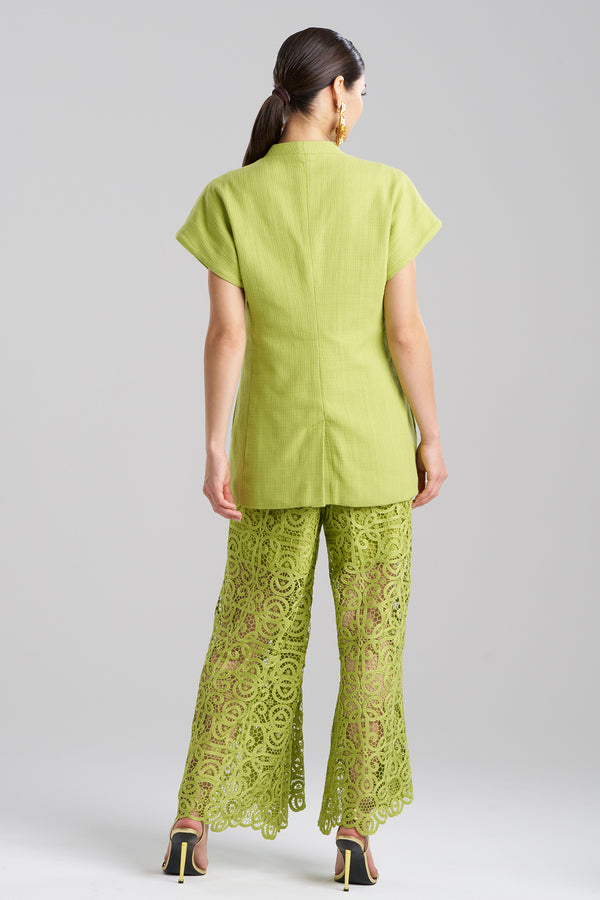 Natori Basketweave Cotton Kimono Jacket Pear