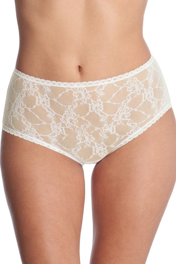 natori Bliss Allure One-Size Lace Full Brief Ivory