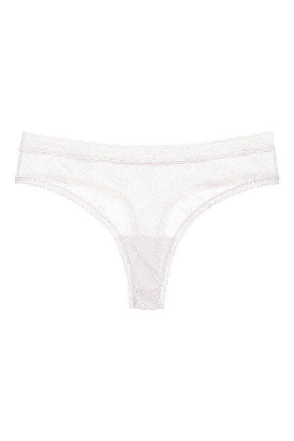 natori Bliss Allure One-Size Lace Thong White