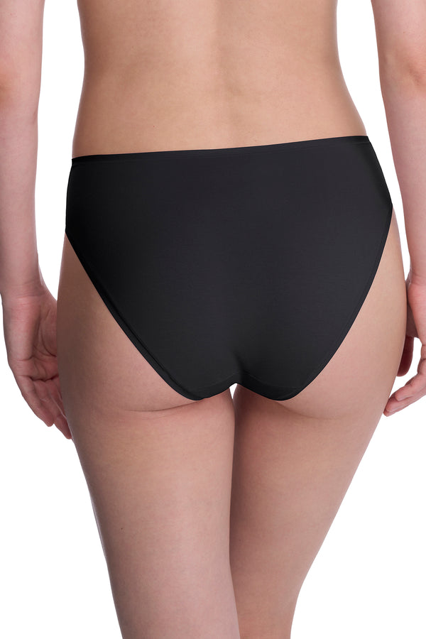 Natori Bliss Bare Cotton High Cut Brief Black