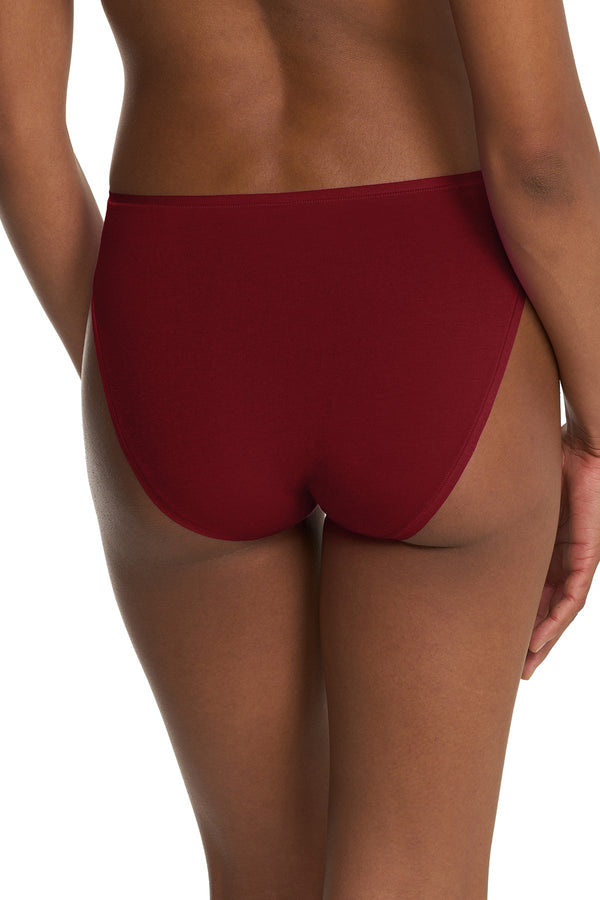 Natori Bliss Bare Cotton High Cut Brief Dk Red