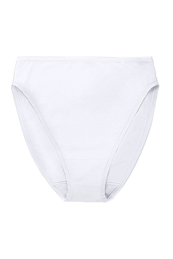 natori Bliss Bare Cotton High Cut Brief White