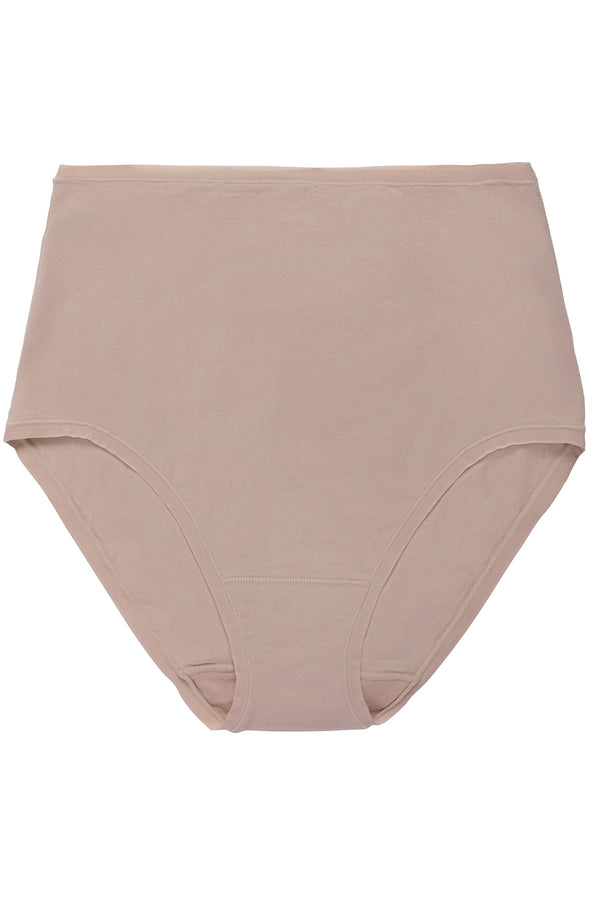 natori Bliss Bare Cotton High Waist Brief Café
