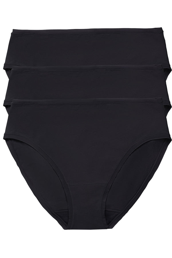 natori Bliss Bare Cotton Hipster 3-Pack Black