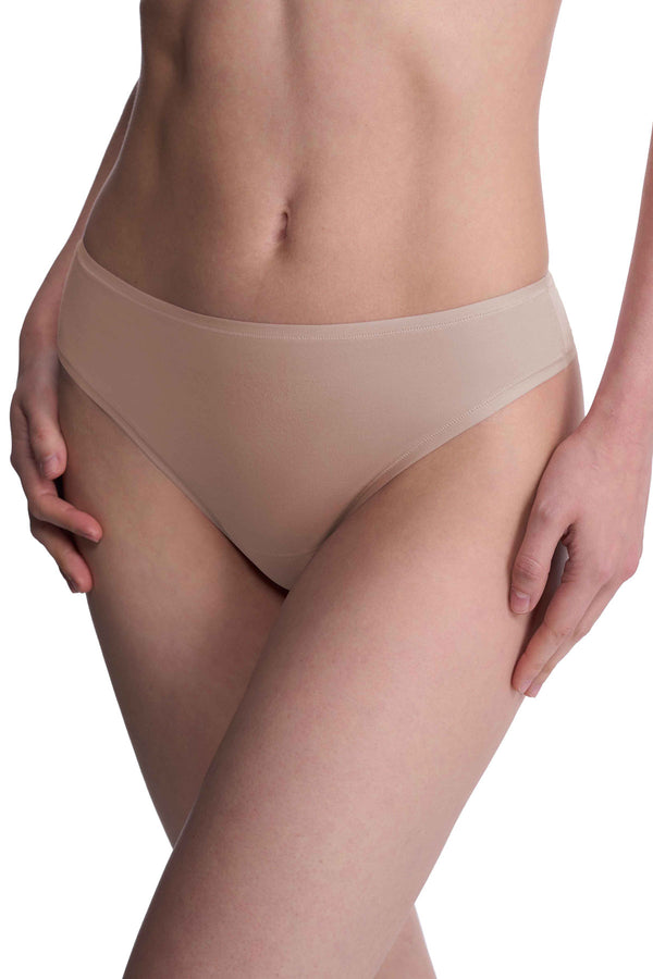 Natori Bliss Bare Cotton Thong 3-Pack Café