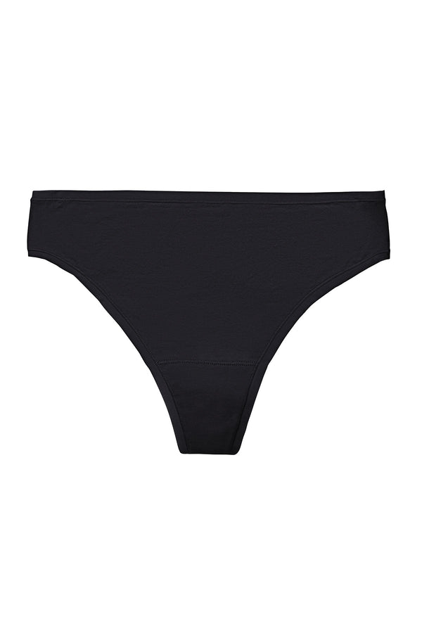 natori Bliss Bare Cotton Thong Black