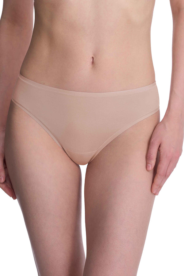 Natori Bliss Bare Cotton Thong Café
