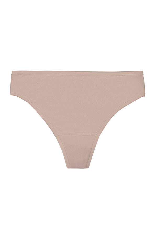 natori Bliss Bare Cotton Thong Café