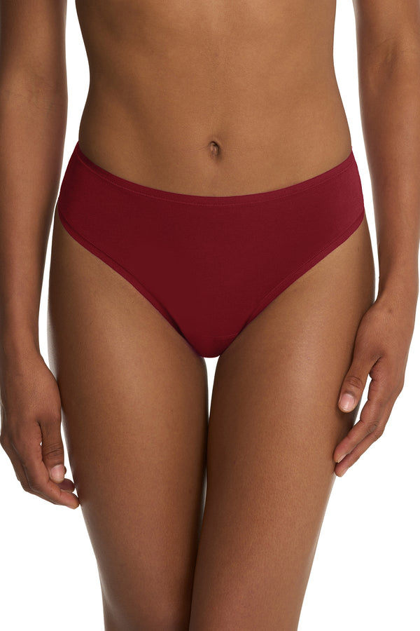 Natori Bliss Bare Cotton Thong Dk Red