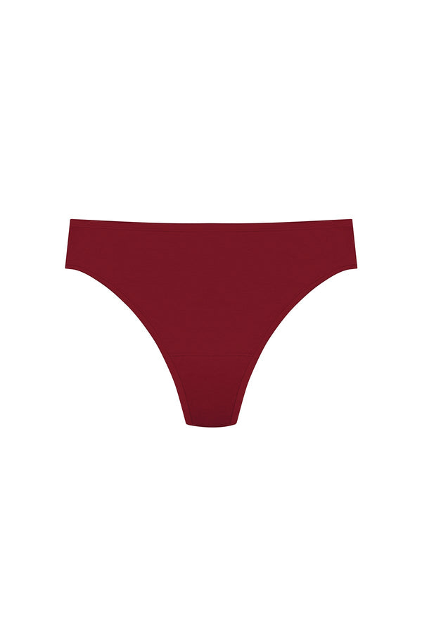 natori Bliss Bare Cotton Thong Dk Red