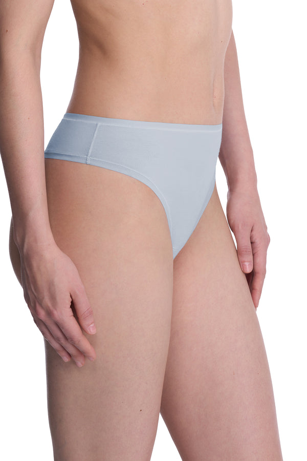 Natori Bliss Bare Cotton Thong Glacier Blue