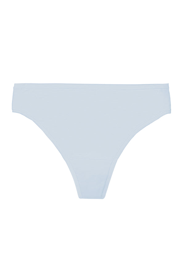 natori Bliss Bare Cotton Thong Glacier Blue