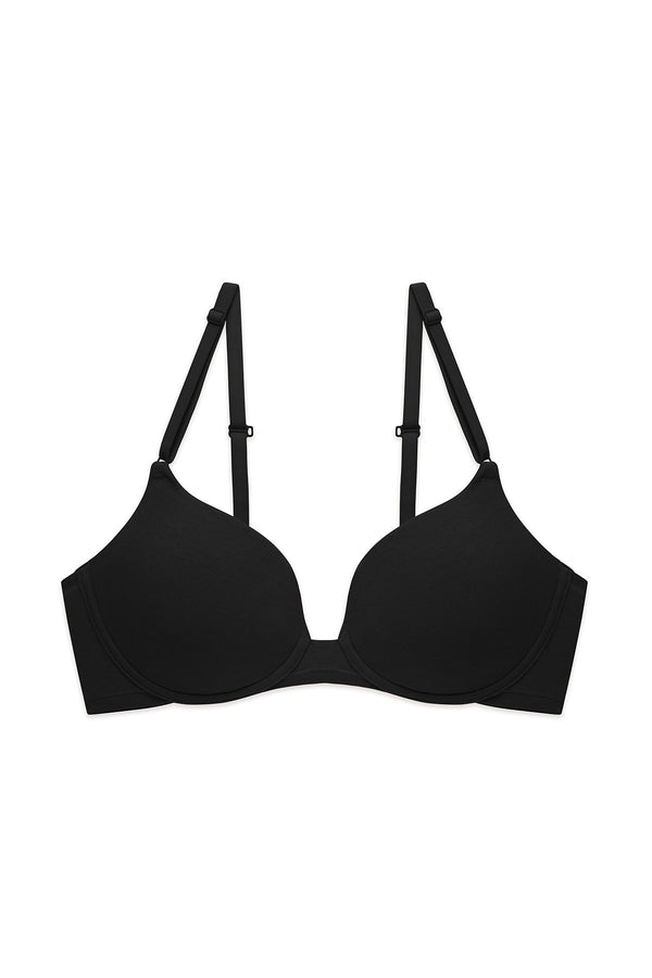 natori Bliss Cotton Convertible T-Shirt Bra Black
