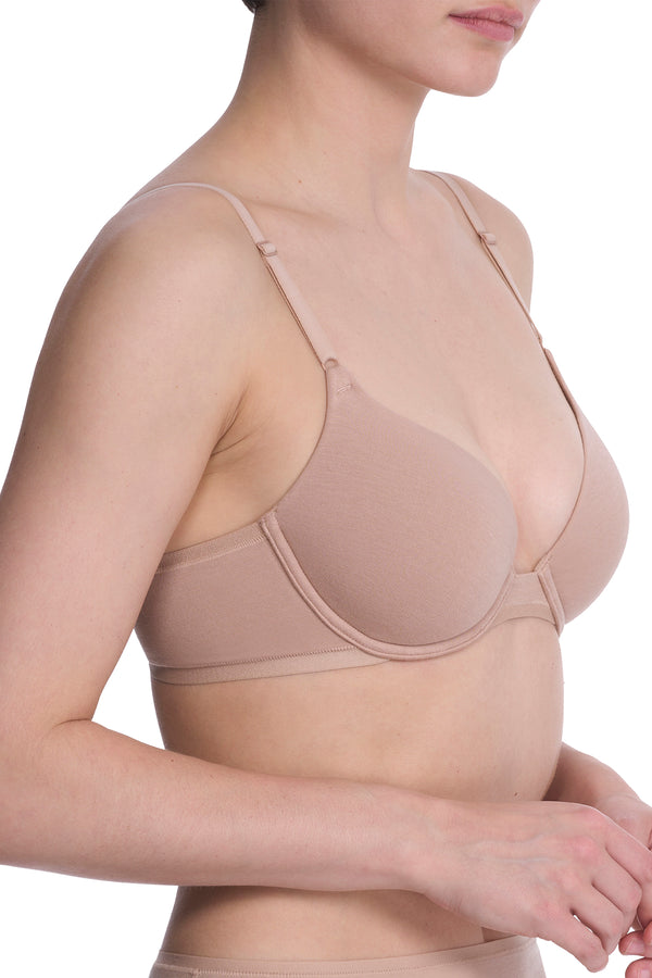 Natori Bliss Cotton Convertible T-Shirt Bra Café