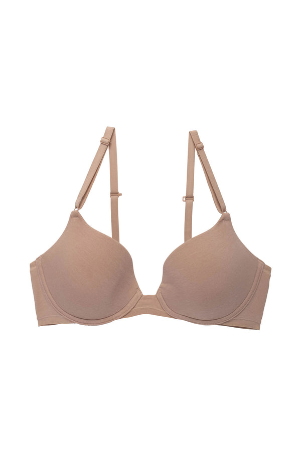 natori Bliss Cotton Convertible T-Shirt Bra Café