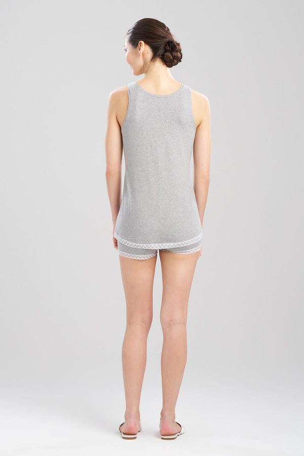 Natori Bliss Cotton Tank Lt Grey Heather