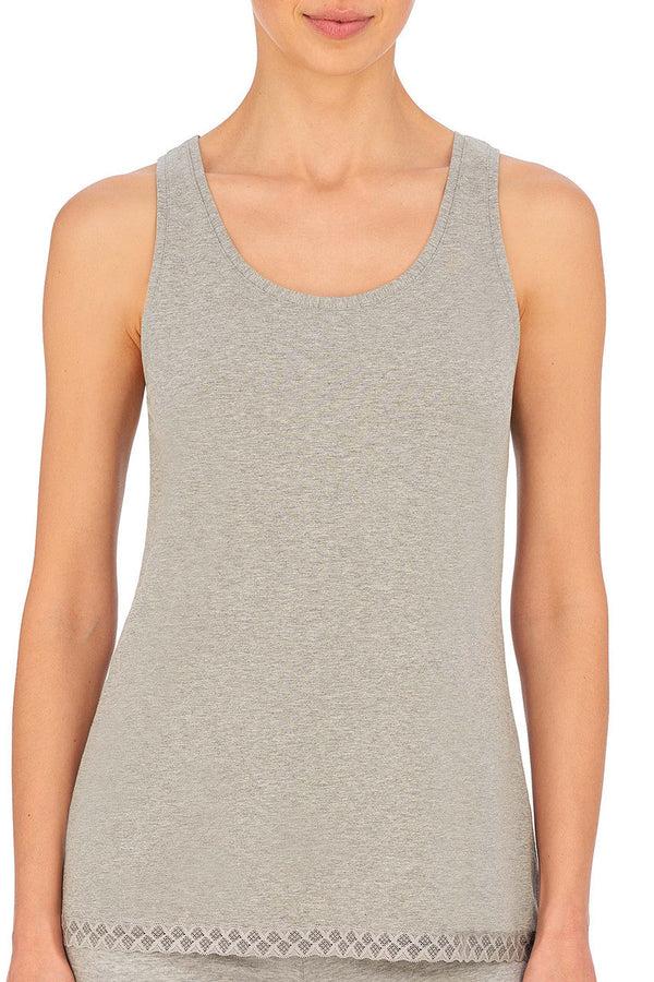 Natori Bliss Cotton Tank Lt Grey Heather