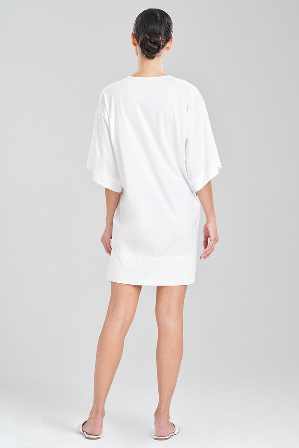 Natori Bliss Essentials Cotton Caftan White