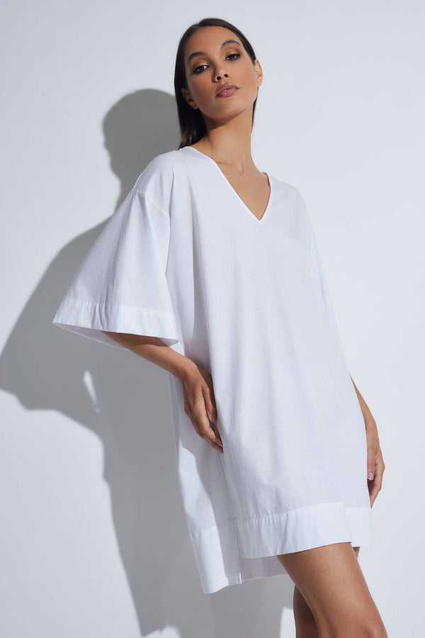 Natori Bliss Essentials Cotton Caftan White