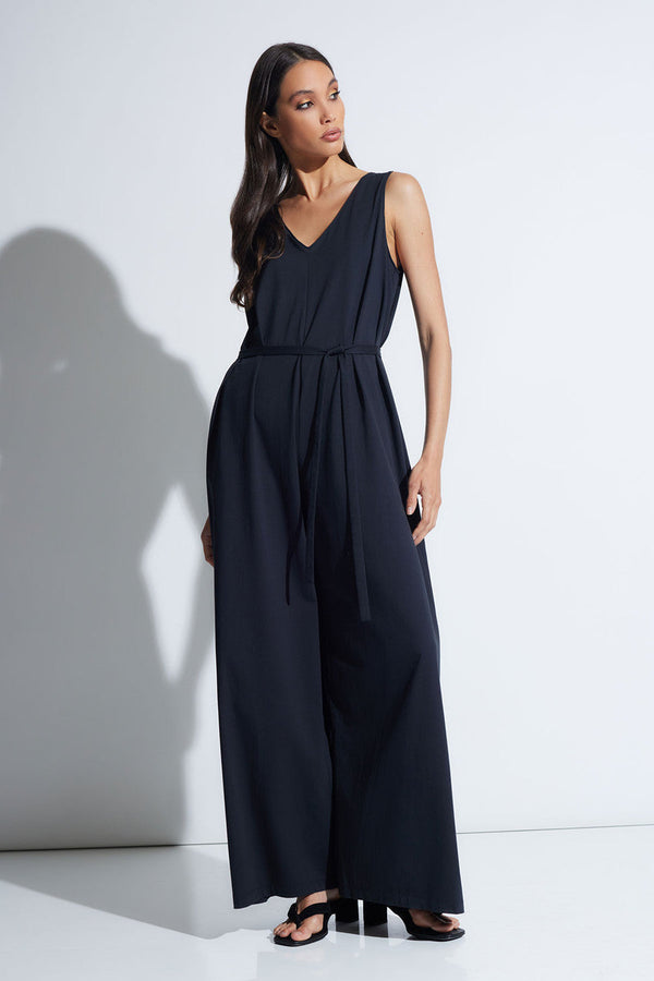 Natori Bliss Essentials Cotton Jumpsuit Black