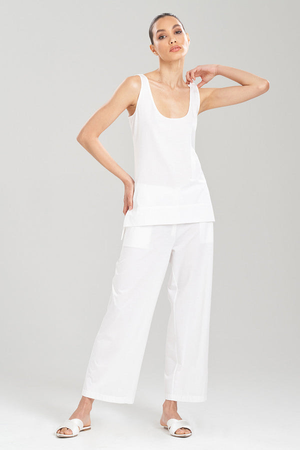 natori Bliss Essentials Cotton Tank White