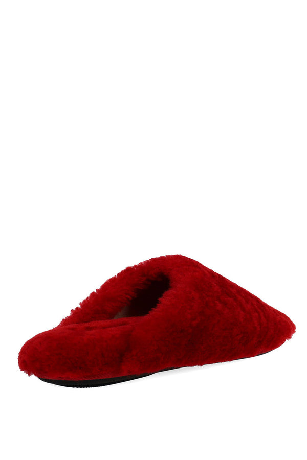 Natori Bliss Genuine Shearling Slide Brocade Red
