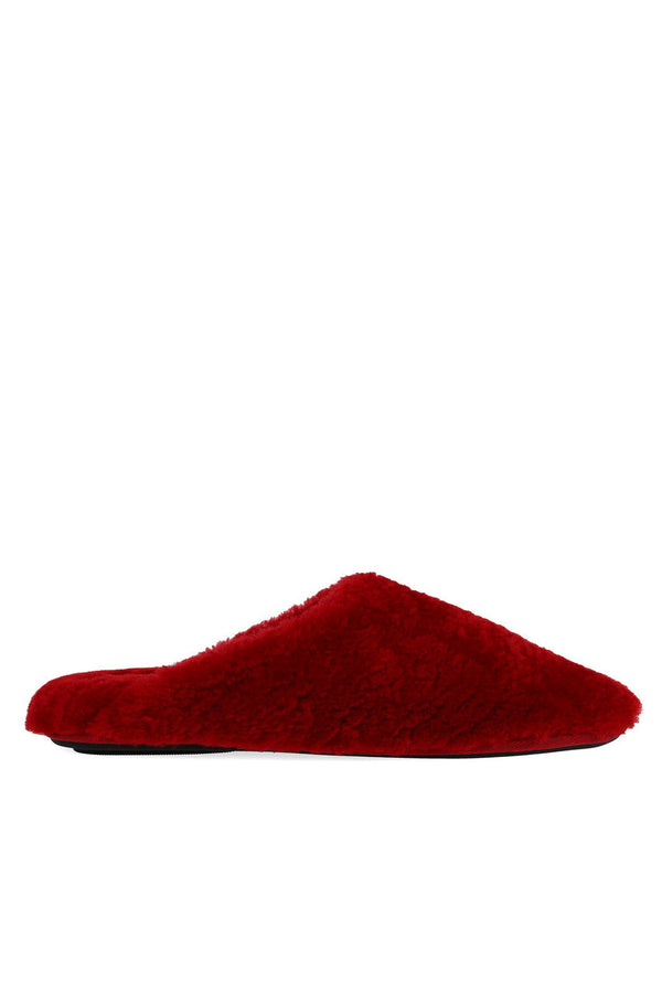 Natori Bliss Genuine Shearling Slide Brocade Red