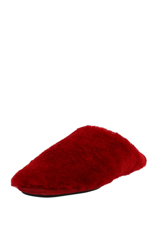 natori Bliss Genuine Shearling Slide Brocade Red
