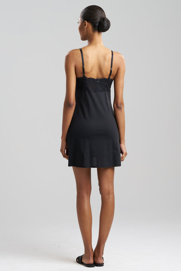 Natori Bliss Harmony Lace Applique Chemise Black