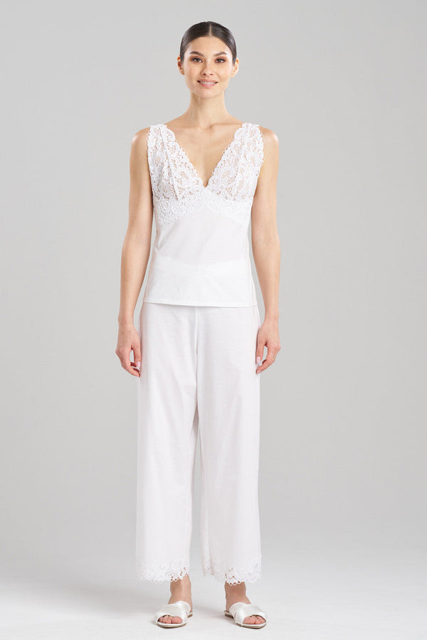 natori Bliss Harmony Lace V-Neck Cami White