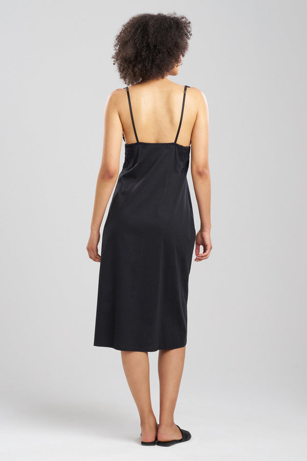 Natori Bliss Harmony Lace V-Neck Slip Dress Black