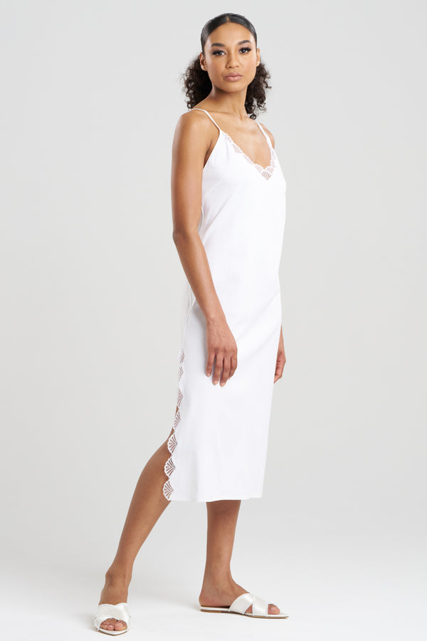 natori Bliss Serenity Cotton Slip Dress White